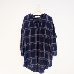 Astr The Label Oversized Flannel Tunic